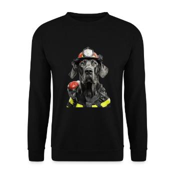 Deutsche Dogge - Unisex Pullover - Schwarz - Vorne - Alina (178cm) & Michal (187cm)