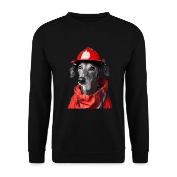 Windhund - Unisex Pullover - Schwarz - Vorne - Alina (178cm) & Michal (187cm)