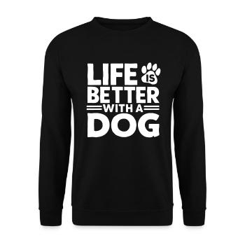 Dog Dad Gifts for Men - Unisex Pullover - Schwarz - Vorne - Alina (178cm) & Michal (187cm)