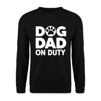 Dog Dad Gifts for Men - Unisex Pullover - Schwarz - Vorne - Alina (178cm) & Michal (187cm)