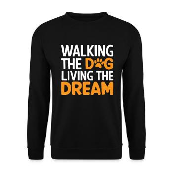 Dog Dad Gifts for Men - Unisex Pullover - Schwarz - Vorne - Alina (178cm) & Michal (187cm)
