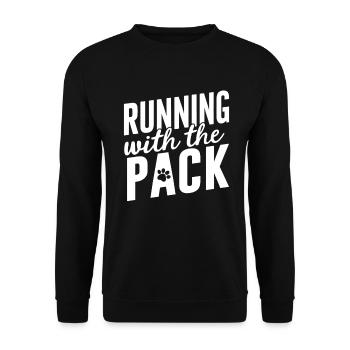 Dog Dad Gifts for Men - Unisex Pullover - Schwarz - Vorne - Alina (178cm) & Michal (187cm)