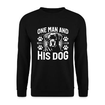 Dog Dad Gifts for Men - Unisex Pullover - Schwarz - Vorne - Alina (178cm) & Michal (187cm)