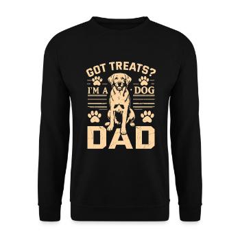 Dog Dad Gifts for Men - Unisex Pullover - Schwarz - Vorne - Alina (178cm) & Michal (187cm)