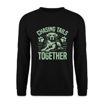Dog Dad Gifts for Men - Unisex Pullover - Schwarz - Vorne - Alina (178cm) & Michal (187cm)