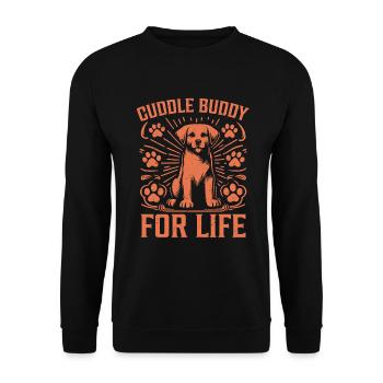 Dog Dad Gifts for Men - Unisex Pullover - Schwarz - Vorne - Alina (178cm) & Michal (187cm)