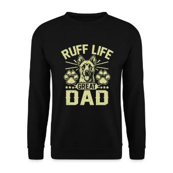 Dog Dad Gifts for Men - Unisex Pullover - Schwarz - Vorne - Alina (178cm) & Michal (187cm)