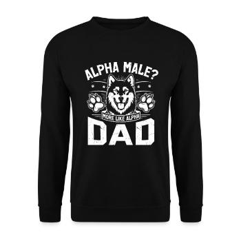 Dog Dad Gifts for Men - Unisex Pullover - Schwarz - Vorne - Alina (178cm) & Michal (187cm)