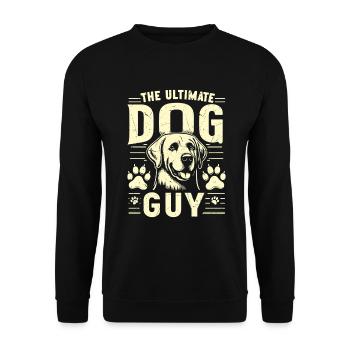 Dog Dad Gifts for Men - Unisex Pullover - Schwarz - Vorne - Alina (178cm) & Michal (187cm)