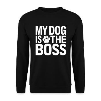 Dog Dad Gifts for Men - Unisex Pullover - Schwarz - Vorne - Alina (178cm) & Michal (187cm)