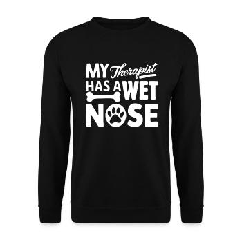 Dog Dad Gifts for Men - Unisex Pullover - Schwarz - Vorne - Alina (178cm) & Michal (187cm)
