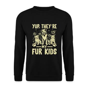 Dog Dad Gifts for Men - Unisex Pullover - Schwarz - Vorne - Alina (178cm) & Michal (187cm)