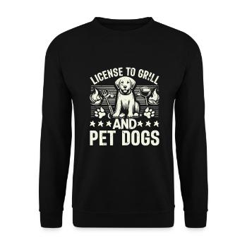 Dog Dad Gifts for Men - Unisex Pullover - Schwarz - Vorne - Alina (178cm) & Michal (187cm)