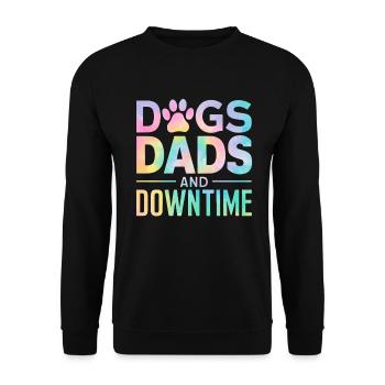 Dog Dad Gifts for Men - Unisex Pullover - Schwarz - Vorne - Alina (178cm) & Michal (187cm)