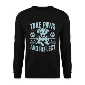 Dog Dad Gifts for Men - Unisex Pullover - Schwarz - Vorne - Alina (178cm) & Michal (187cm)