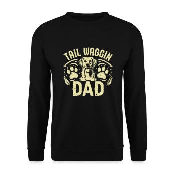 Dog Dad Gifts for Men - Unisex Pullover - Schwarz - Vorne - Alina (178cm) & Michal (187cm)