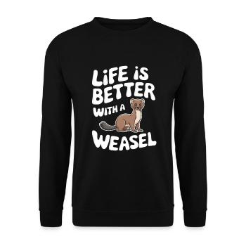 Wiesel - Unisex Pullover - Schwarz - Vorne - Alina (178cm) & Michal (187cm)