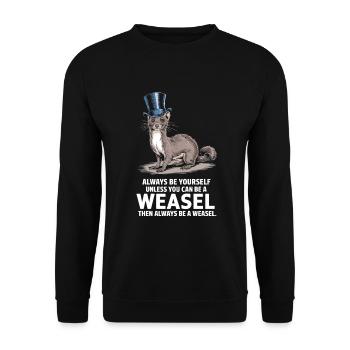 Wiesel - Unisex Pullover - Schwarz - Vorne - Alina (178cm) & Michal (187cm)