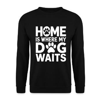 Dog Dad Gifts for Men - Unisex Pullover - Schwarz - Vorne - Alina (178cm) & Michal (187cm)