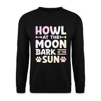 Dog Dad Gifts for Men - Unisex Pullover - Schwarz - Vorne - Alina (178cm) & Michal (187cm)