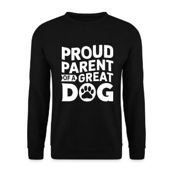Dog Dad Gifts for Men - Unisex Pullover - Schwarz - Vorne - Alina (178cm) & Michal (187cm)