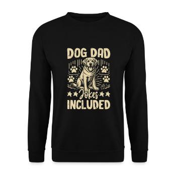 Dog Dad Gifts for Men - Unisex Pullover - Schwarz - Vorne - Alina (178cm) & Michal (187cm)