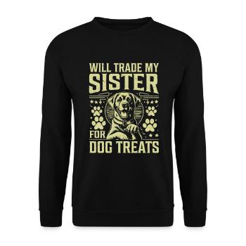 Dog Dad Gifts for Men - Unisex Pullover - Schwarz - Vorne - Alina (178cm) & Michal (187cm)