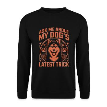 Dog Dad Gifts for Men - Unisex Pullover - Schwarz - Vorne - Alina (178cm) & Michal (187cm)