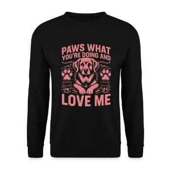 Dog Dad Gifts for Men - Unisex Pullover - Schwarz - Vorne - Alina (178cm) & Michal (187cm)