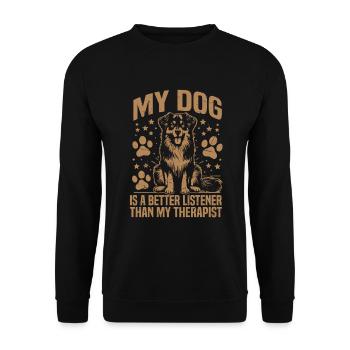 Dog Dad Gifts for Men - Unisex Pullover - Schwarz - Vorne - Alina (178cm) & Michal (187cm)
