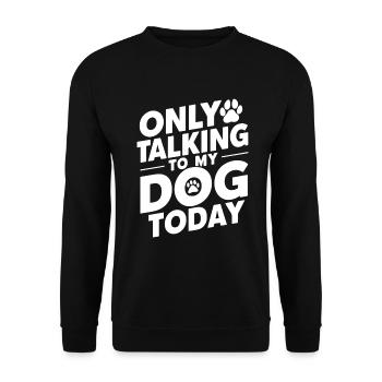 Dog Dad Gifts for Men - Unisex Pullover - Schwarz - Vorne - Alina (178cm) & Michal (187cm)