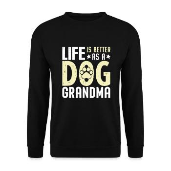Cadeaux de grand-mère pour chien - Sweat-shirt Unisexe - noir - Devant - Alina (178cm) & Michal (187cm)