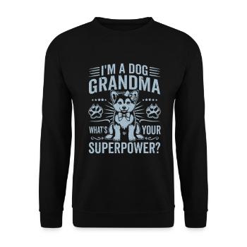 Dog Grandma Gifts - Unisex Sweatshirt - black - Front - Alina (178cm) & Michal (187cm)