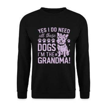 Dog Grandma Gifts - Unisex Sweatshirt - black - Front - Alina (178cm) & Michal (187cm)