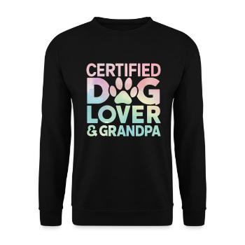 Cadeaux de grand-père chien - Sweat-shirt Unisexe - noir - Devant - Alina (178cm) & Michal (187cm)