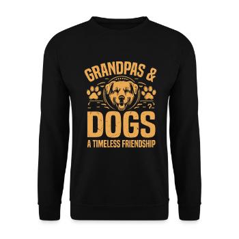 Dog Grandpa Gifts - Unisex Sweatshirt - black - Front - Alina (178cm) & Michal (187cm)