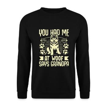 Dog Grandpa Gifts - Unisex Sweatshirt - black - Front - Alina (178cm) & Michal (187cm)