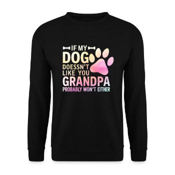 Cadeaux de grand-père chien - Sweat-shirt Unisexe - noir - Devant - Alina (178cm) & Michal (187cm)