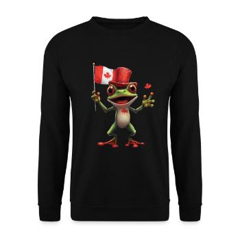 Frosch - Unisex Pullover - Schwarz - Vorne - Alina (178cm) & Michal (187cm)