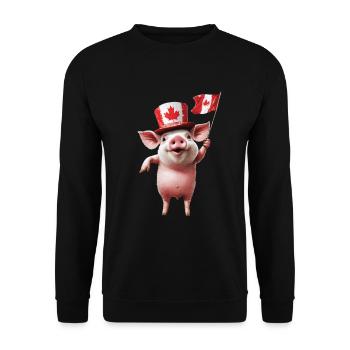 Schwein - Unisex Pullover - Schwarz - Vorne - Alina (178cm) & Michal (187cm)