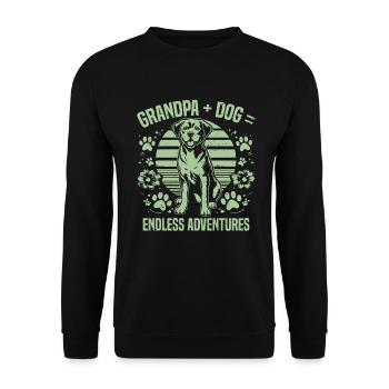 Cadeaux de grand-père chien - Sweat-shirt Unisexe - noir - Devant - Alina (178cm) & Michal (187cm)