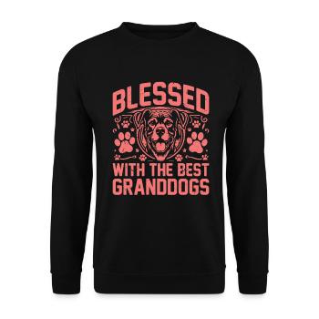 Cadeaux de grand-père chien - Sweat-shirt Unisexe - noir - Devant - Alina (178cm) & Michal (187cm)