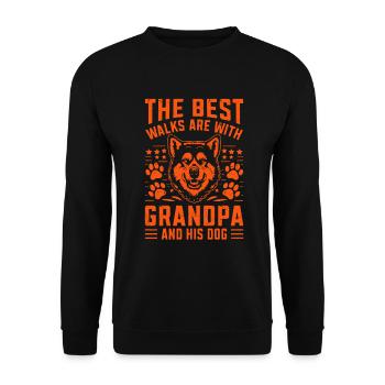 Cadeaux de grand-père chien - Sweat-shirt Unisexe - noir - Devant - Alina (178cm) & Michal (187cm)
