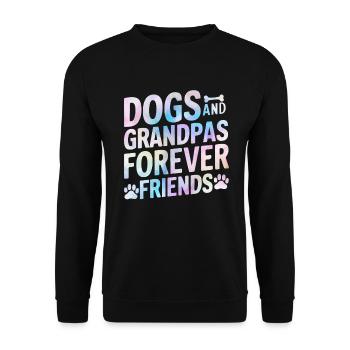 Cadeaux de grand-père chien - Sweat-shirt Unisexe - noir - Devant - Alina (178cm) & Michal (187cm)