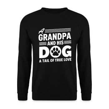 Dog Grandpa Gifts - Unisex Sweatshirt - black - Front - Alina (178cm) & Michal (187cm)