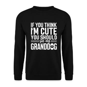 Cadeaux de grand-père chien - Sweat-shirt Unisexe - noir - Devant - Alina (178cm) & Michal (187cm)