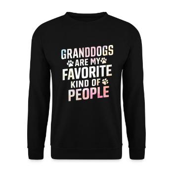 Cadeaux de grand-père chien - Sweat-shirt Unisexe - noir - Devant - Alina (178cm) & Michal (187cm)