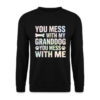 Cadeaux de grand-père chien - Sweat-shirt Unisexe - noir - Devant - Alina (178cm) & Michal (187cm)