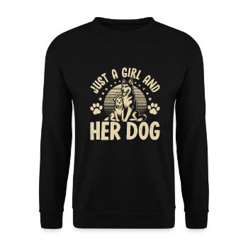 Dog Mom Gifts for Women - Unisex Pullover - Schwarz - Vorne - Alina (178cm) & Michal (187cm)
