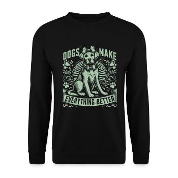 Dog Mom Gifts for Women - Unisex Pullover - Schwarz - Vorne - Alina (178cm) & Michal (187cm)